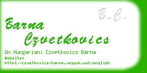 barna czvetkovics business card